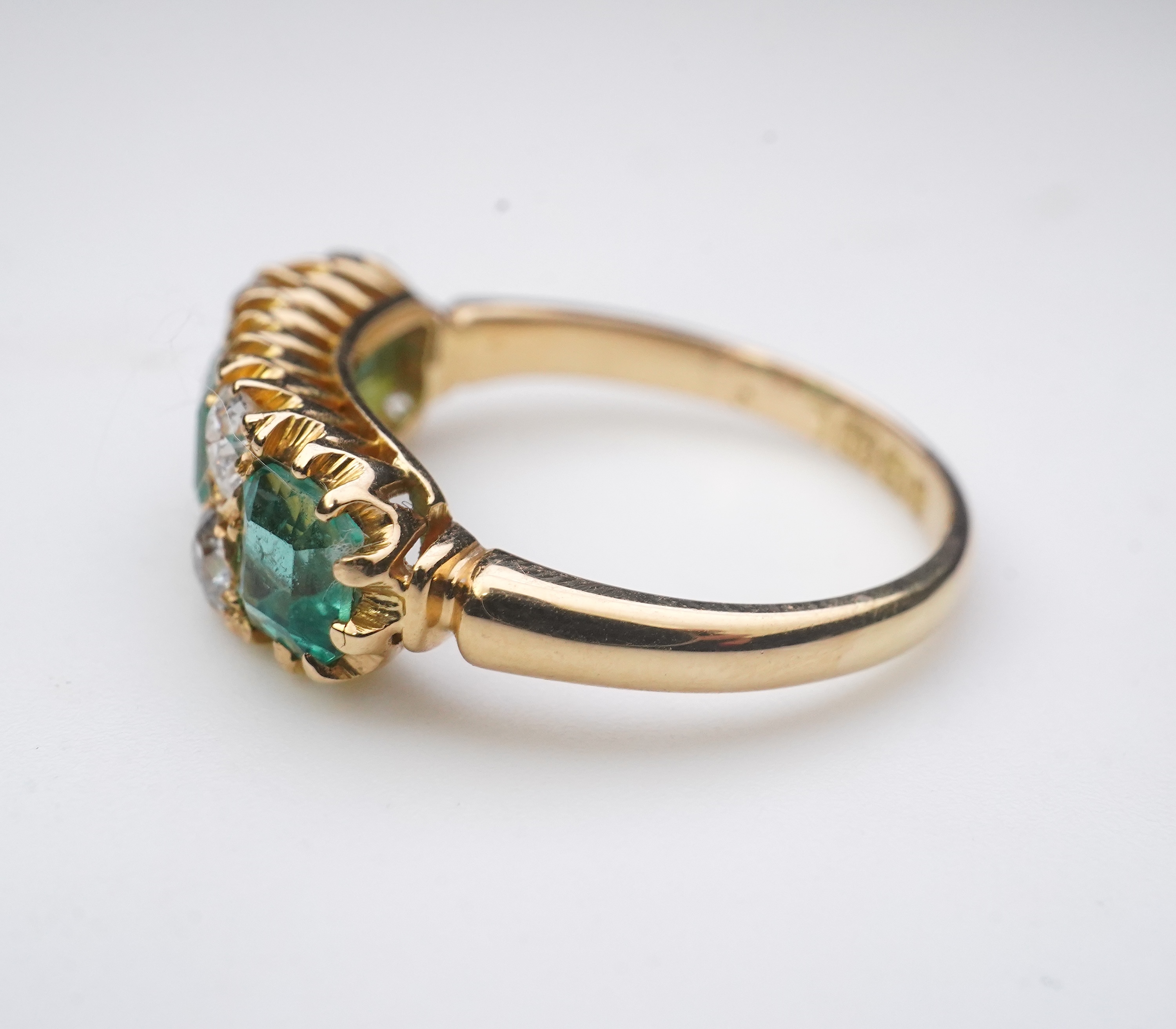 A late Victorian emerald and diamond ring, circa 1901